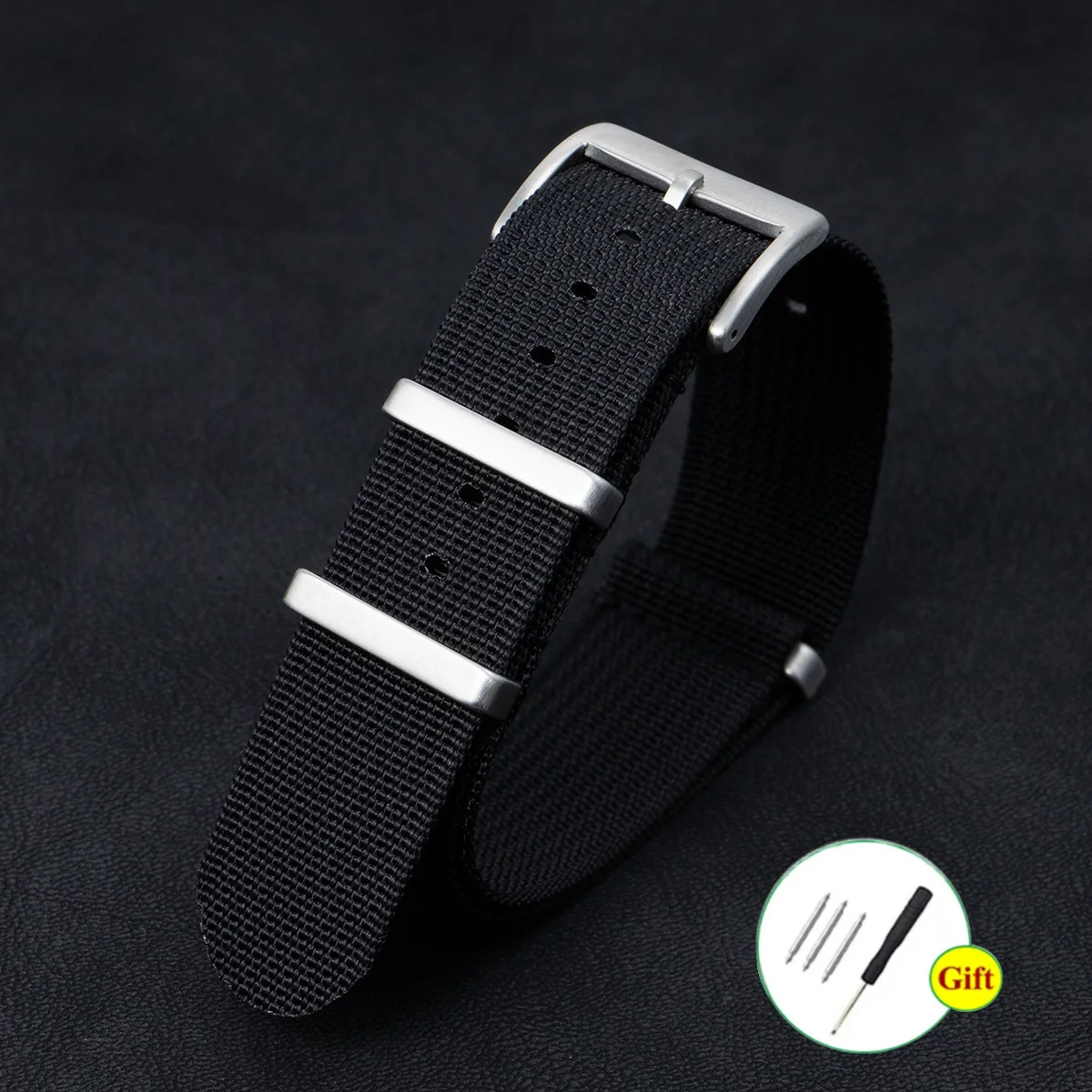 Premium Nylon Military-Style Watch Strap - Brown, Green & Black