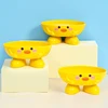 Soap Dish With Drain Duck Shape Bathroom Drain Soap Storage Container 5