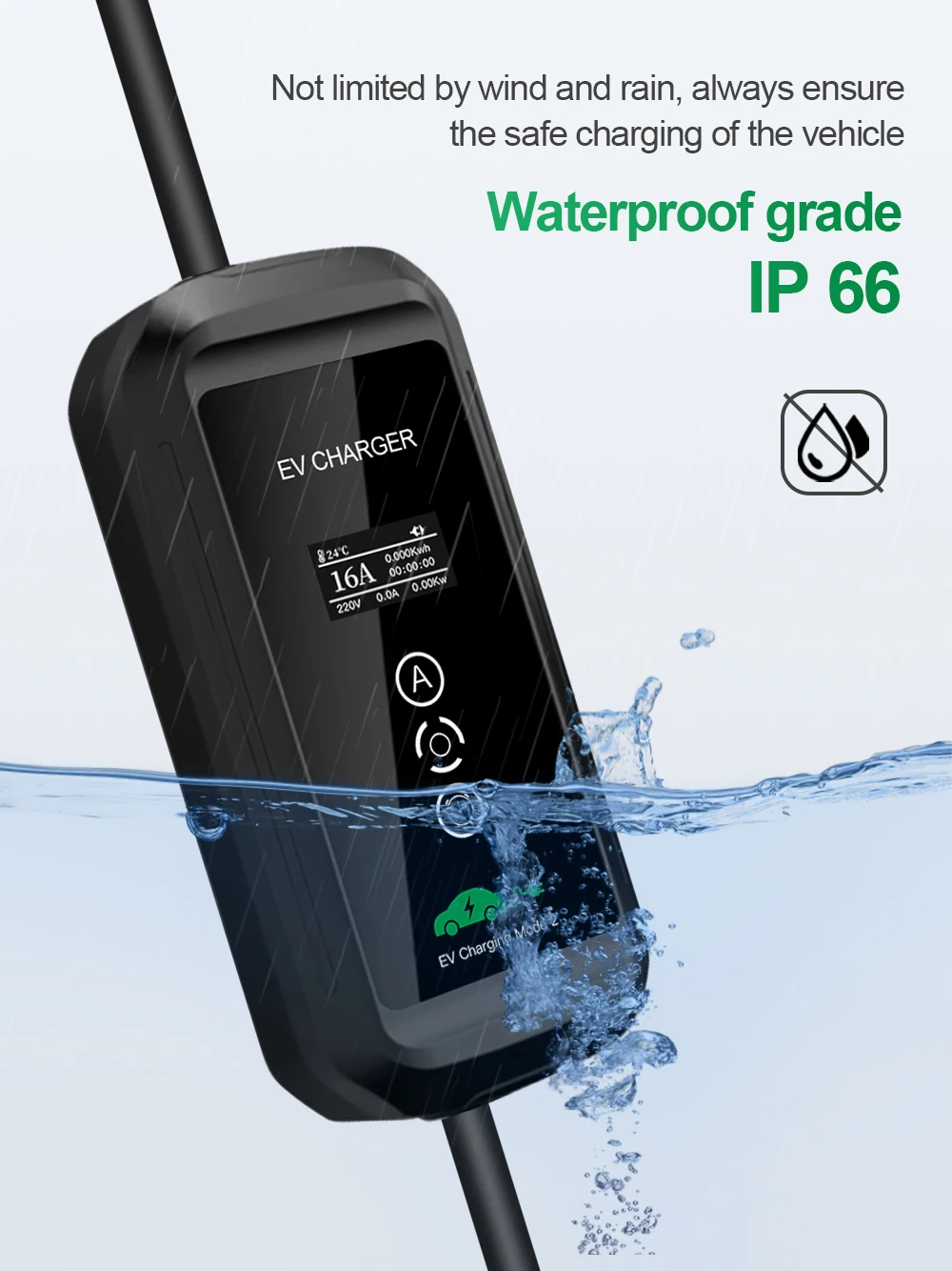 16A 3.6KW Type 2 EV Charger Adjust Current And Timer Function Charging Controller Wallbox For Hybrid Eletric Vehicle Cars 5M 8 16A 3.6KW Type 2 EV Charger Adjust Current And Timer Function Charging Controller Wallbox For Hybrid Eletric Vehicle Cars 5M 2