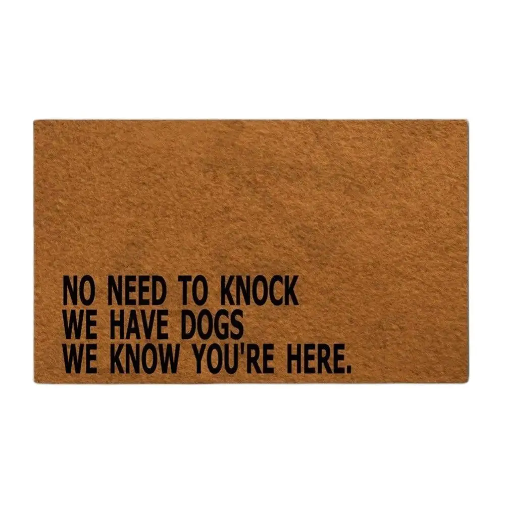

No Need to Knock We Have Dogs We Know You're Here Doormat Outdoor Porch Patio Front Floor Christmas Decoration Holiday Door Mat