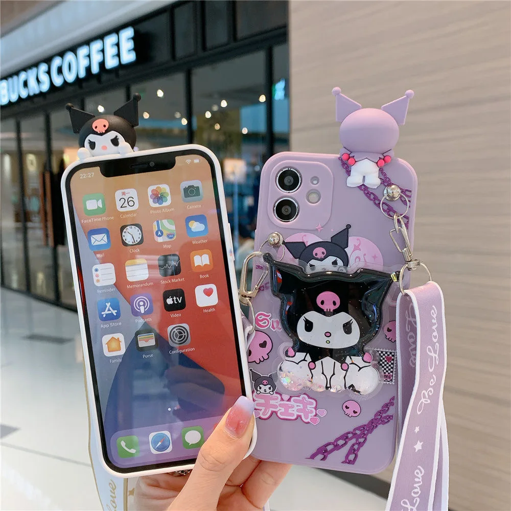 case for iphone 13 pro max Sanrio Kuromi 3D Cartoon Phone Cases For iPhone 13 12 11 Pro Max Mini XR XS MAX 8 X 7 SE For Girls Anti-drop Soft Silicone Cover 13 pro max case