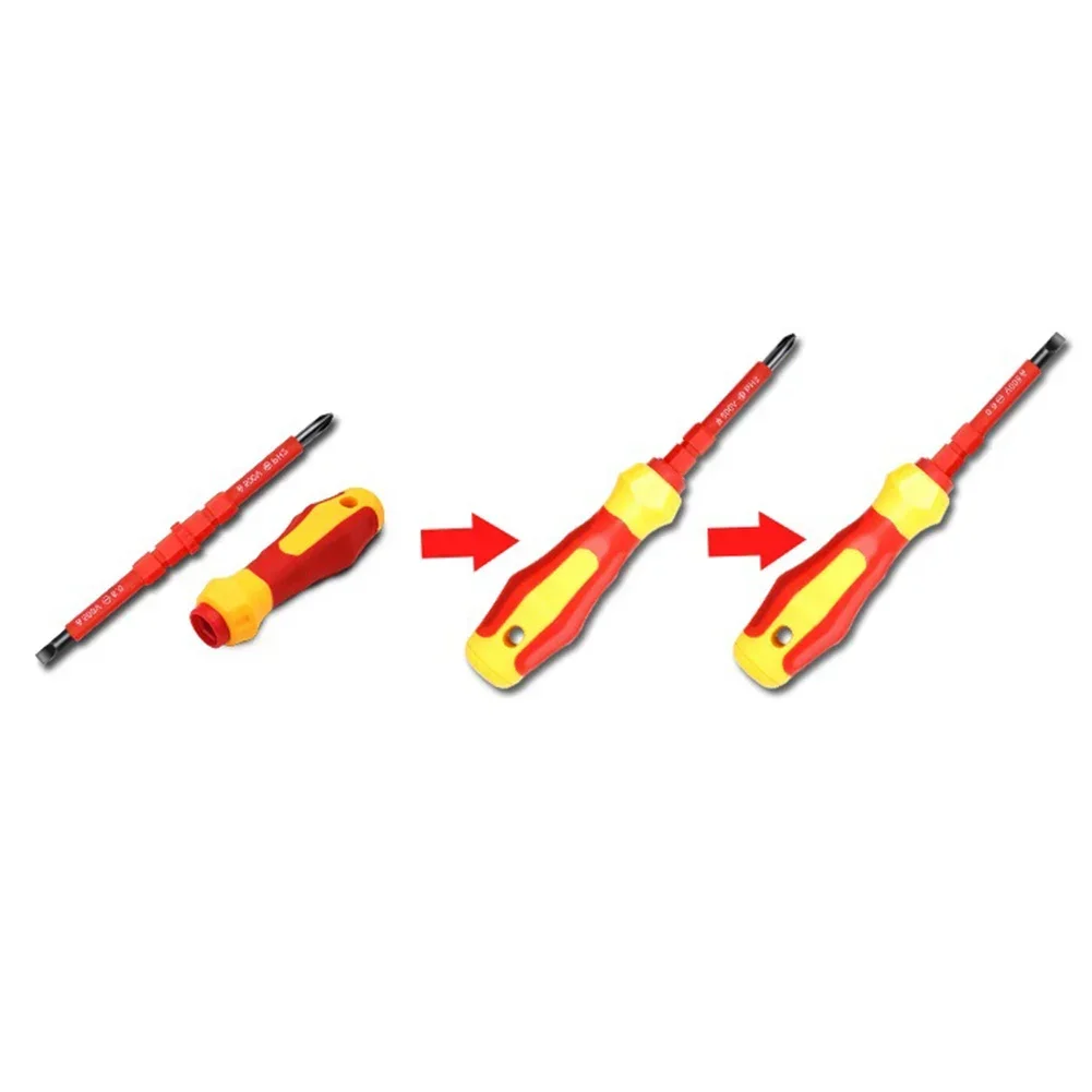 3-in-1 isolierter Schraubendreher-Satz PH1/PH2 Mehrzweck-Schraubendreher Elektriker Schlitz-Kreuzschraubendreher-Bit Werkzeugsatz-Set – Detail 9