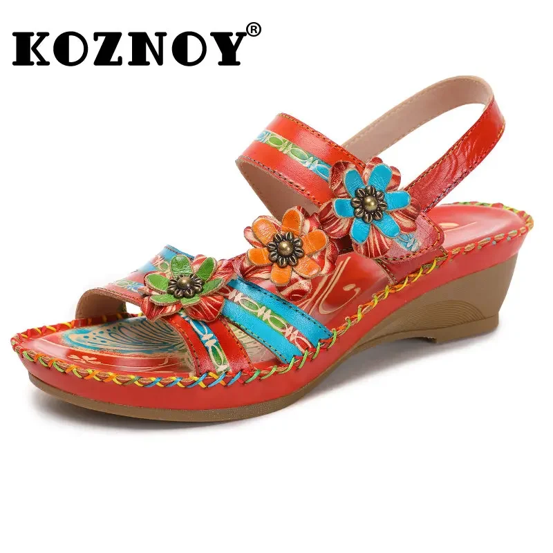 Leather Sandals Sandalias Socofy Ethnic Women Sandals Ethnic F