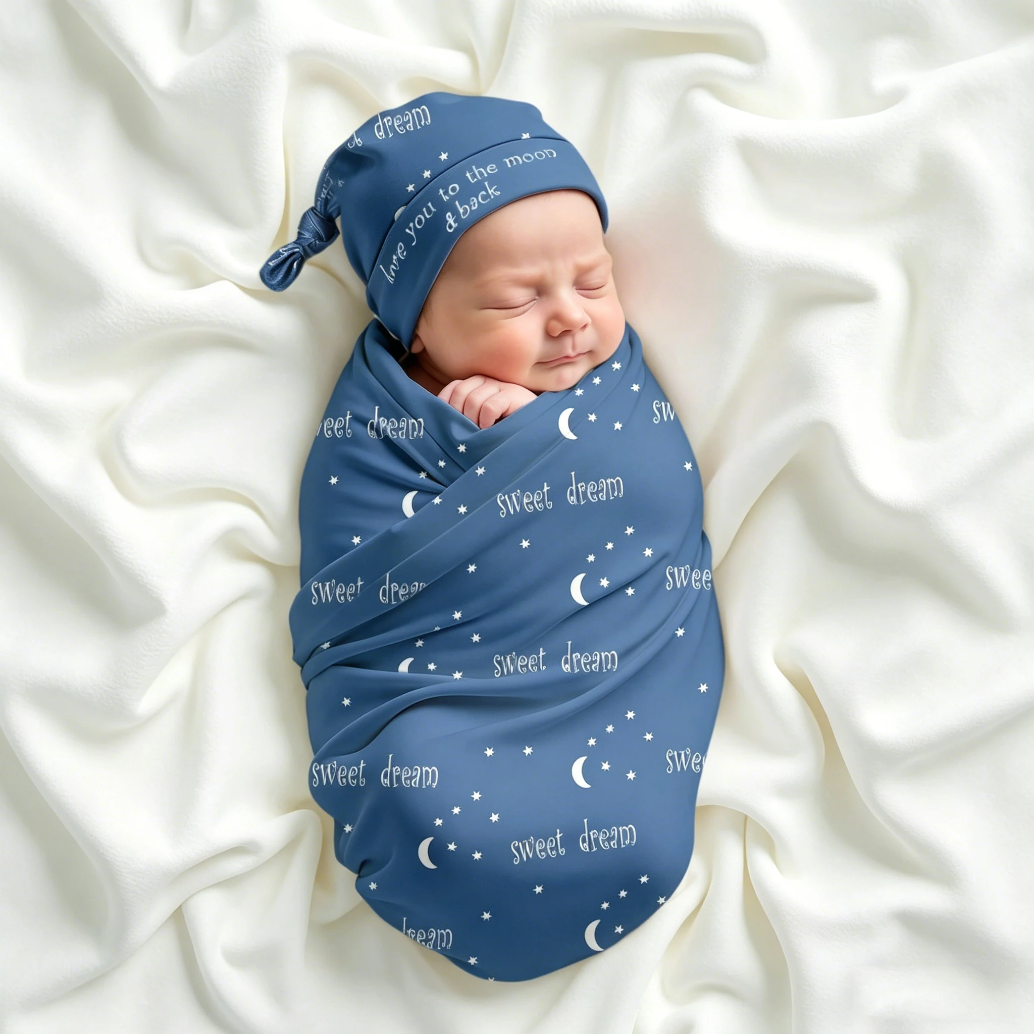 Newborn Photography Swaddle Blanket Soft Infant Sleeping Wrap With Hat Baby Cartoon Picture Shoot Swaddle For 0-3 Months Baby-HD - 5
