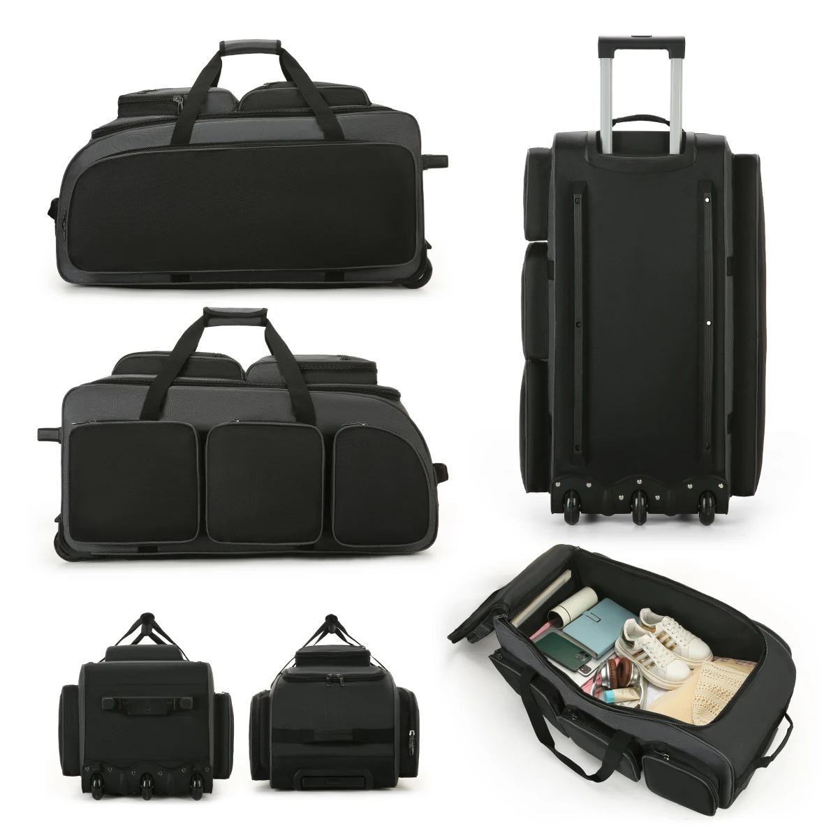 Storage Luggage Bag for Women, Foldable Fashionable Trolley Bag, Large Capacity, Lightweight Handbag for Men, Short-Distance Travel Bag, Boarding Travel Bag, for Working Abroad