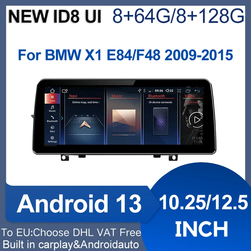 

Car Video Player Apple Carplay GPS Navigation Factory Price 12.5" HD Android 13 For BMW x1 E84 F48 Bluetooth Multimedia Radio