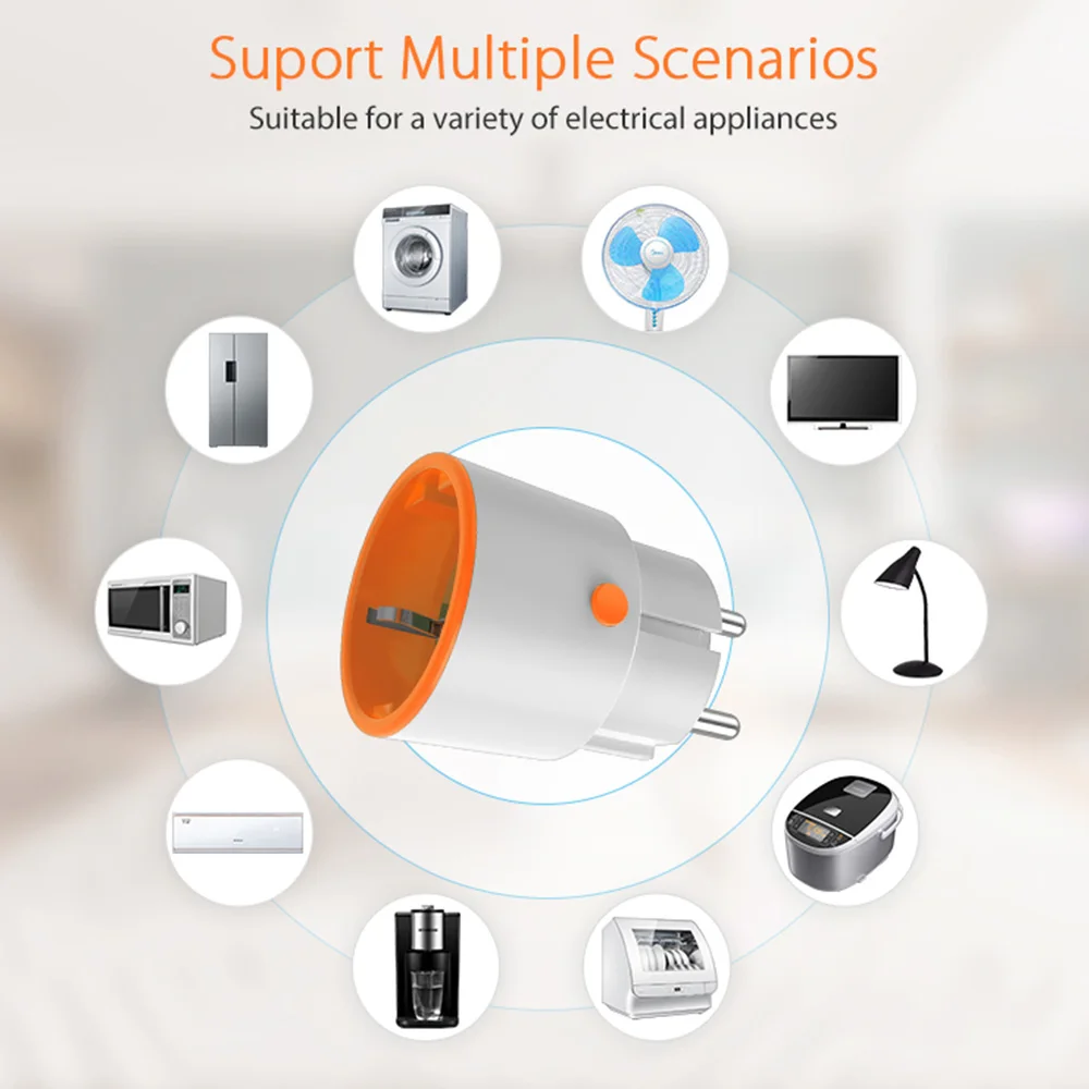 Фото Умный дом Tuya Zigbee 3,0 Zigbee2mqttt, 16 А, ЕС, 3680 Вт, измеритель мощности, вилка, таймер контроля энергии, пульт дистанционного управления, Alexa, Google розетка №4