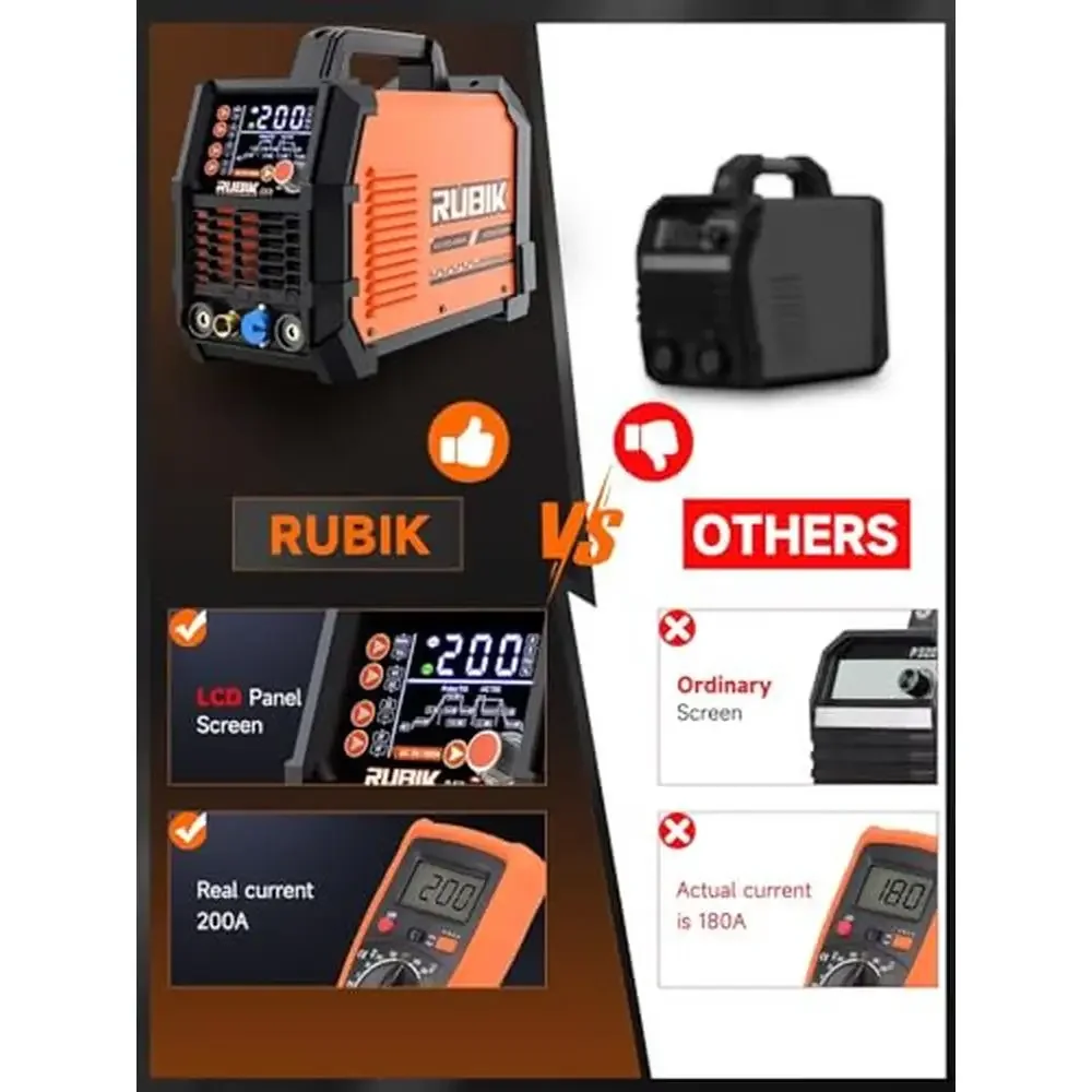 ACDC 200A TIG Welder 6in1 Aluminum Welding Machine MMA Stainless Steel Pulse Inverter 110V/220V 2