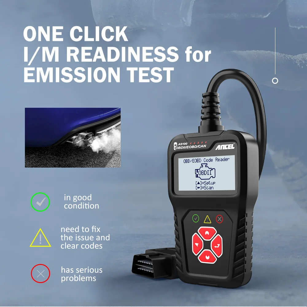 Ancel AS100 Car Diagnostic Tool Multilingual Code Reader OBD 2 Automotive Scanner OBD2 Scanner PK ELM327 For Citroen Renault BMW 4