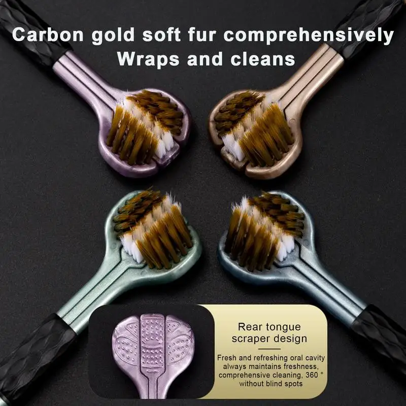 Three Sided Toothbrush With Ergonomic Handle Manual Cleaning Tooth Brushes Bad Breath Teeth Care Tool For Human Dog Cat