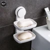 Creative Double Layer Perforated Free Soap Box Wall Mounted Handmade Drain Soap Box Bathroom Bathroom Suction Cup Soap 4
