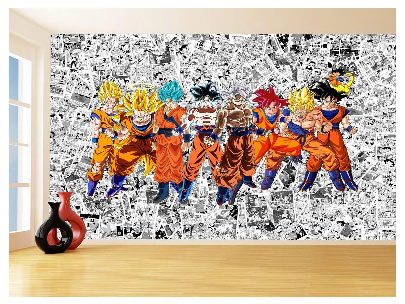 Papel De Parede 3D Dragon Ball Goku Vegeta Anime 3,5M Dbz15 - Você