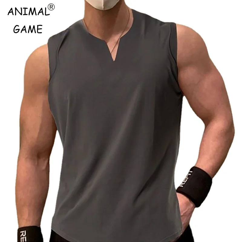 Mens Gym Tank Tops Sleeveless Lightweight Basic T-Shirt Oversized