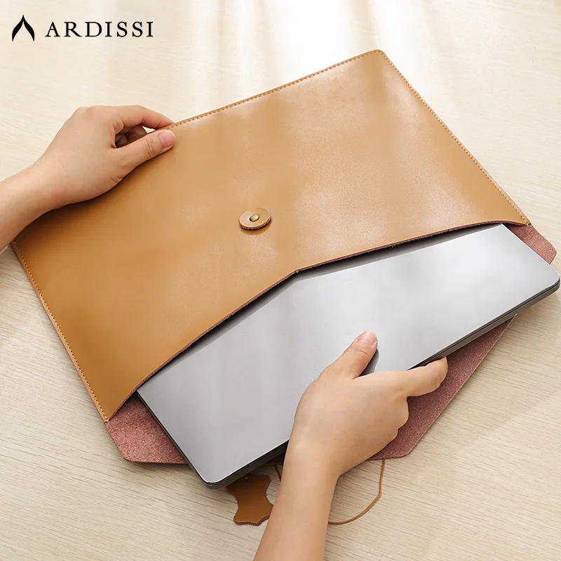 Ardissi-capa de Couro de Vaca para Macbook Air Pro Ipad Mac Book m1 m2 13 14 15 16 12 Polegadas Maleta - Imagem 3