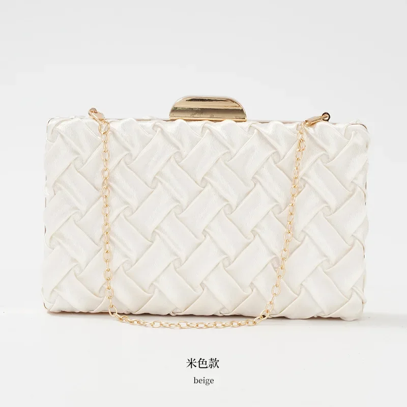 Fashionable and Versatile New Chain Banquet Bag High Grade Single Shoulder Handheld Women's Bag Weaving Crossbody Banquet Bag