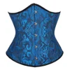 Gothic Sexy Underbust Corset Waist Trainer Slimming Lingerie Shapewear Women Lace-up Girdling Corselete Faja Body Shaper Clothes - 1-9014 Black-blue, XS