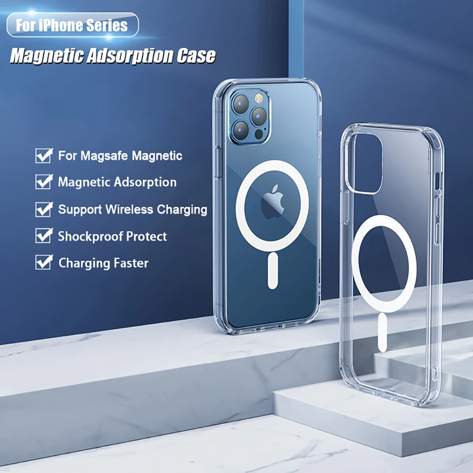 Magsafe Wireless Charging Magnetic Clear Shockproof Case