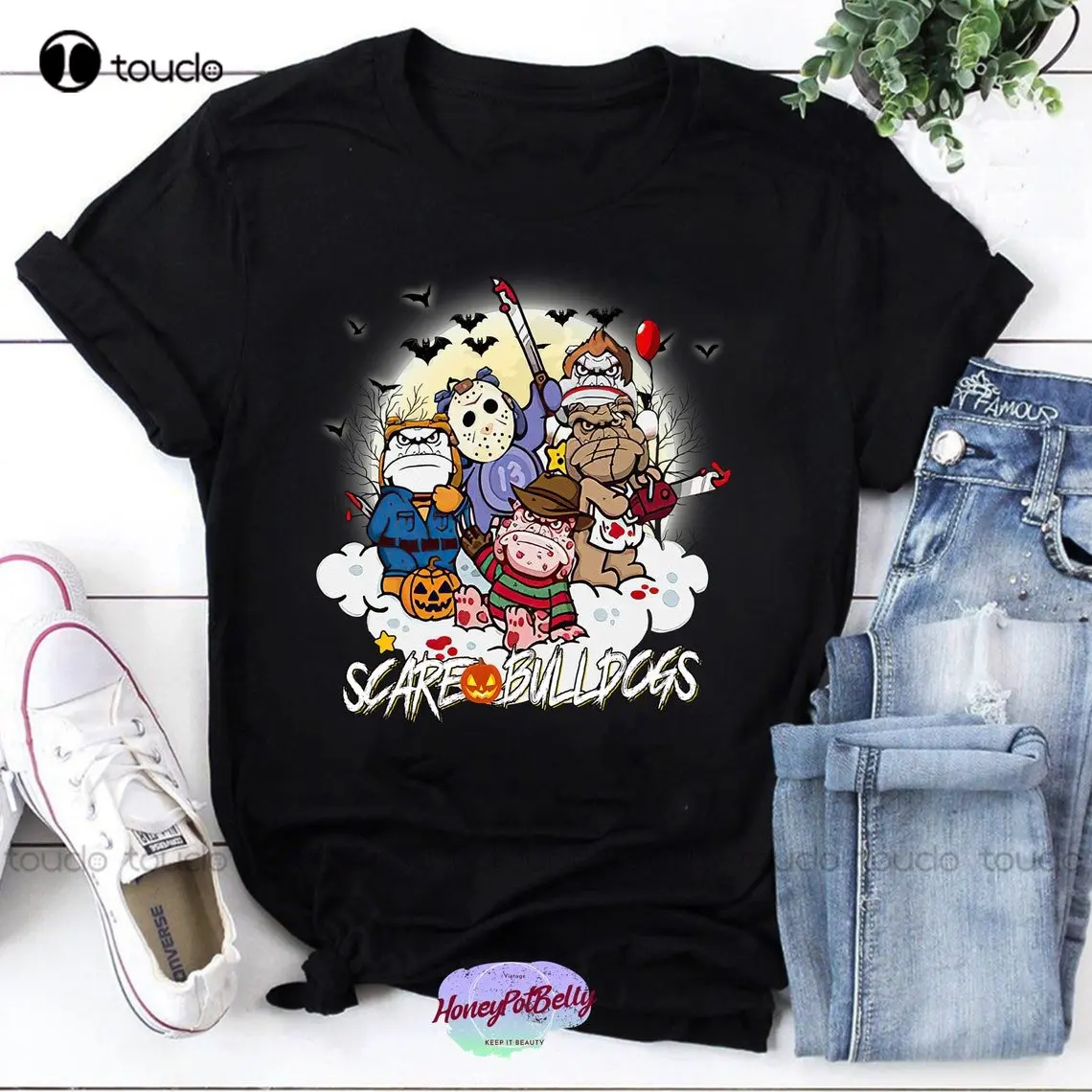 

Рубашка в стиле Хэллоуин с рисунком бульдога