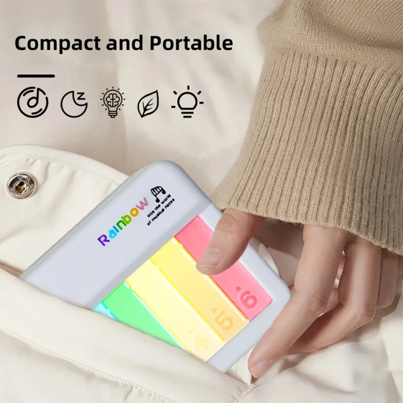 13Key Colorful Music Keyboard Piano Musical Instrument Colorful Light Music Box Portable Piano Keyboard Small for Beginner