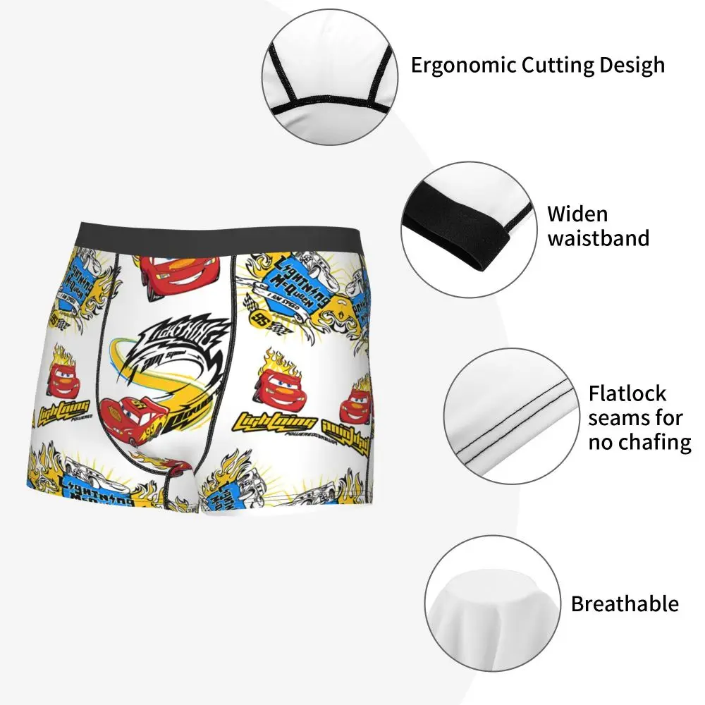 Custom Lightning McQueen Car Collage Boxers Shorts Men's Briefs Underwear Cool Underpants