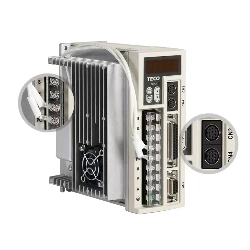 

TECO AC Servo Motor Drive Control and Drive 220V 400W 3000RPM 1.274N.m JSMA-PUC04ABA+JSDAP-15A Teco Servo Motor Servo Drive