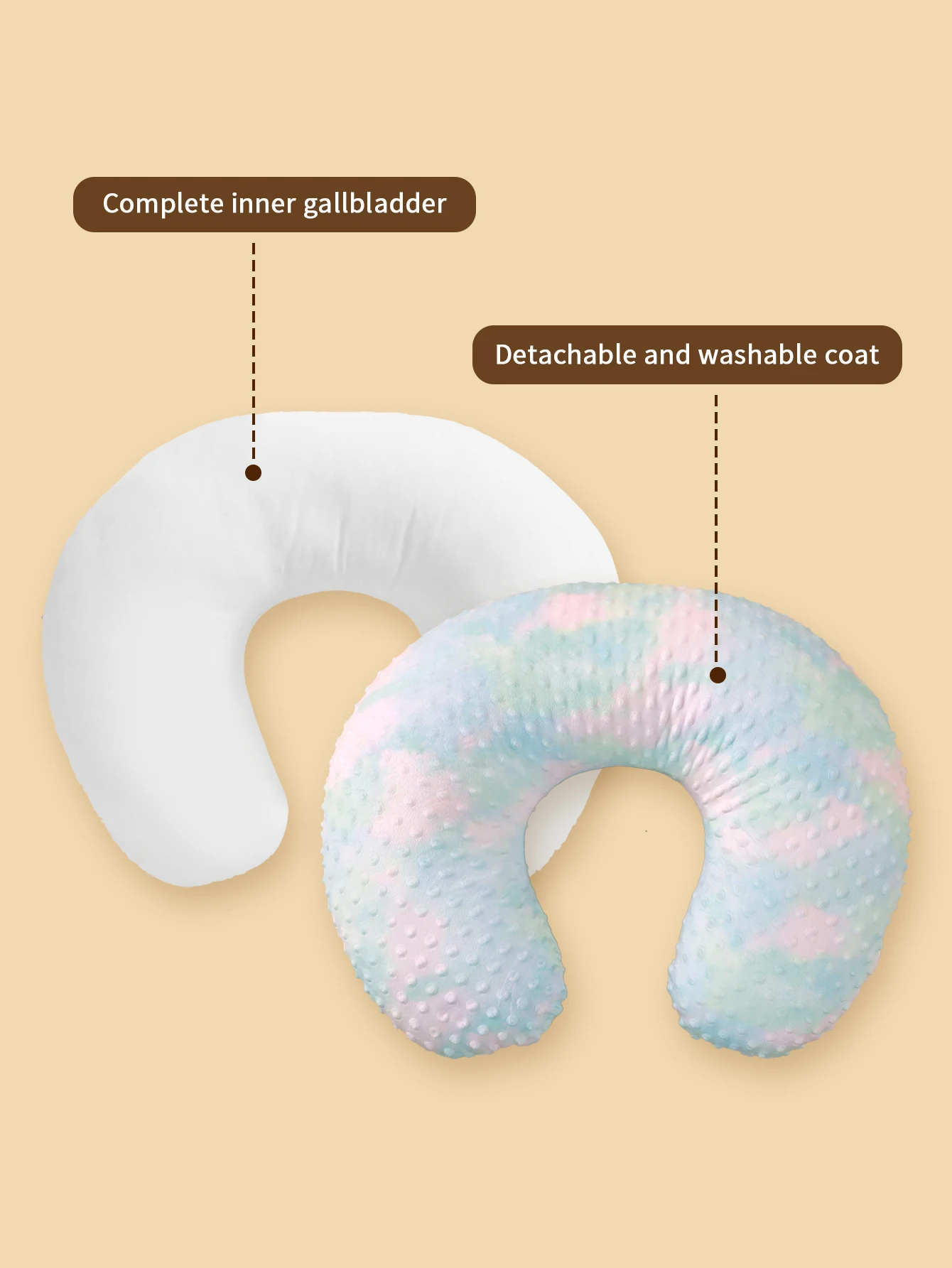 Ergonomic Nursing Pillow Removable Pillowcase Breathable Stylish Print Breastfeeding Moms nursing pillow