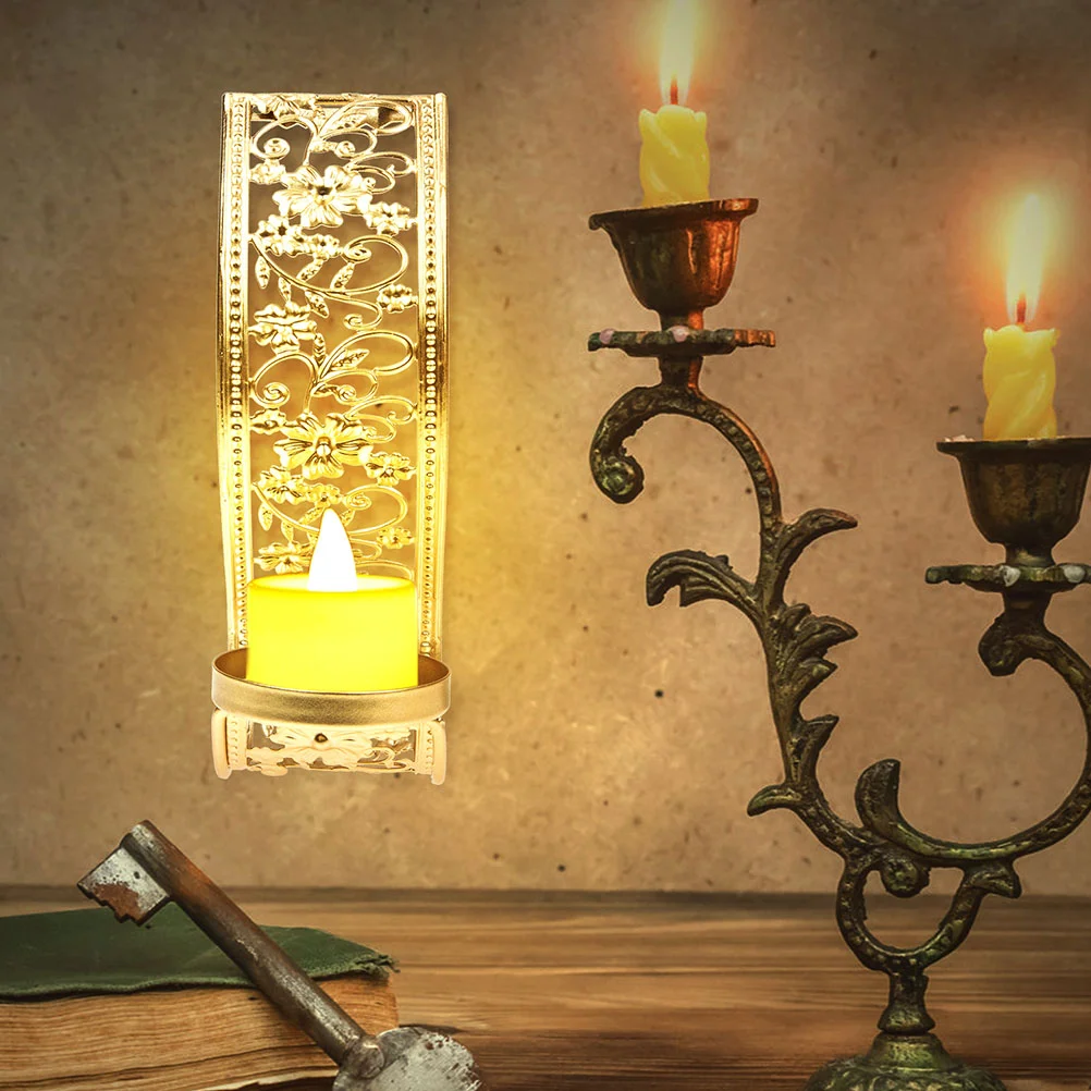 Candle holders Hollow Wall Candle Holders Middle East Style Metal Craft Wall Candle Stand Candlestick Holder