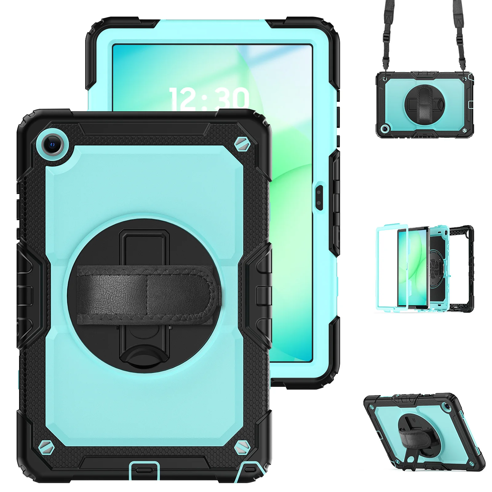 Durable Shockproof Tablet Case with Hand & Shoulder Straps - Kids Safe Cover