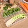 1/5pcs Fresh Box Refrigerator Storage Boxes Scallions Food Container with Lid Food Cold Container Kitchen Sealed Storage Box 5