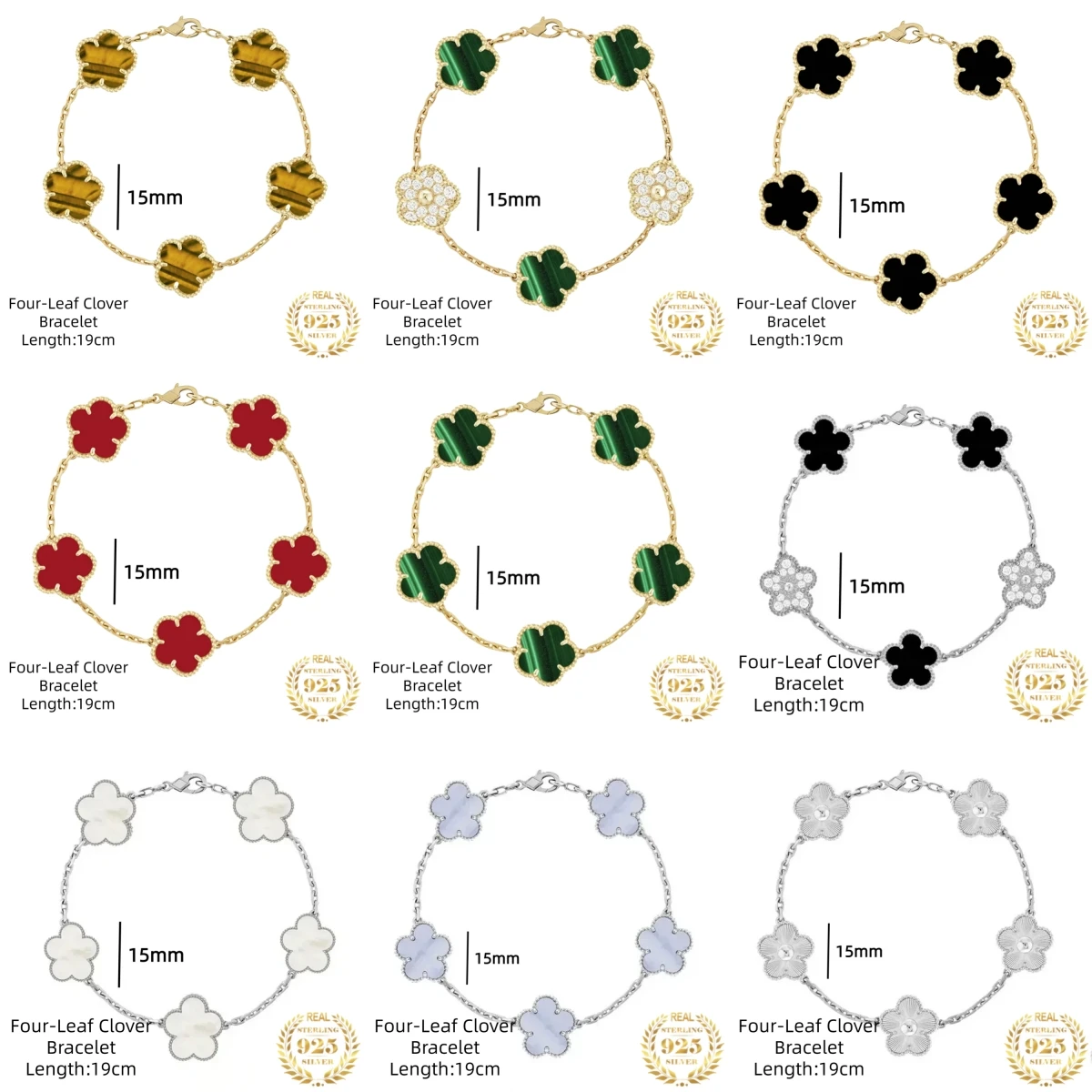 

2024 очаровательный браслет VCA, изготовленный из аутентичных серебряных украшений S925