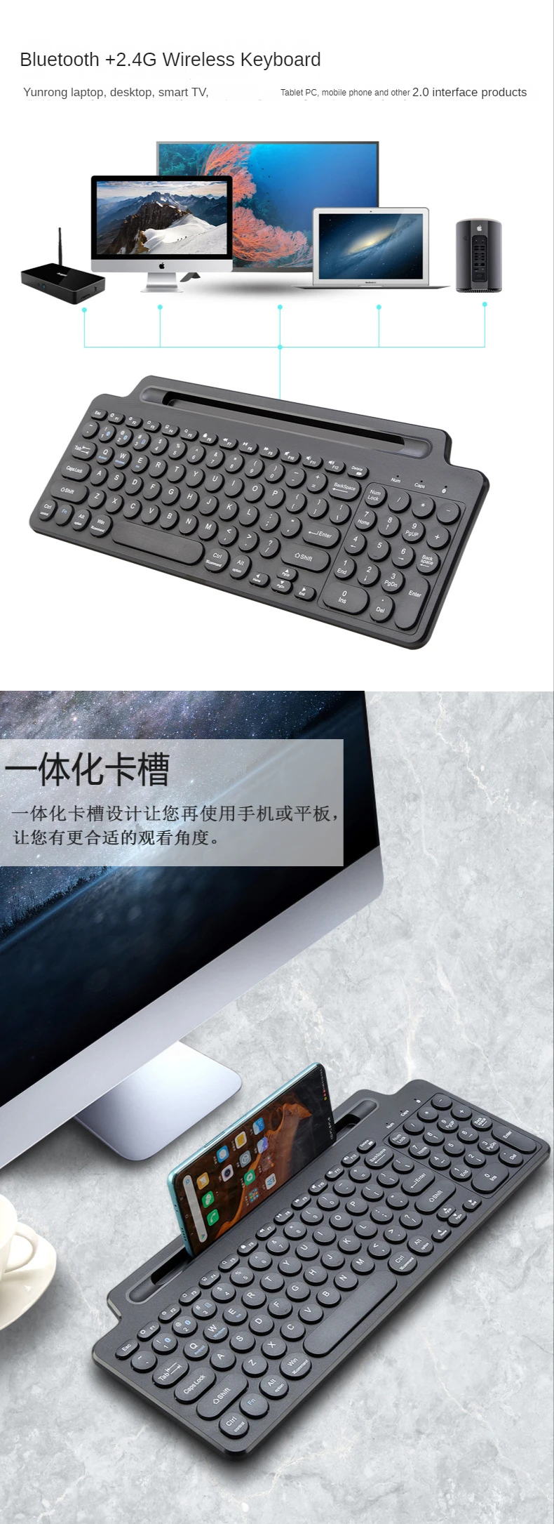 KLW-Teclado Touchpad Inteligente Sem Fio, 3 em