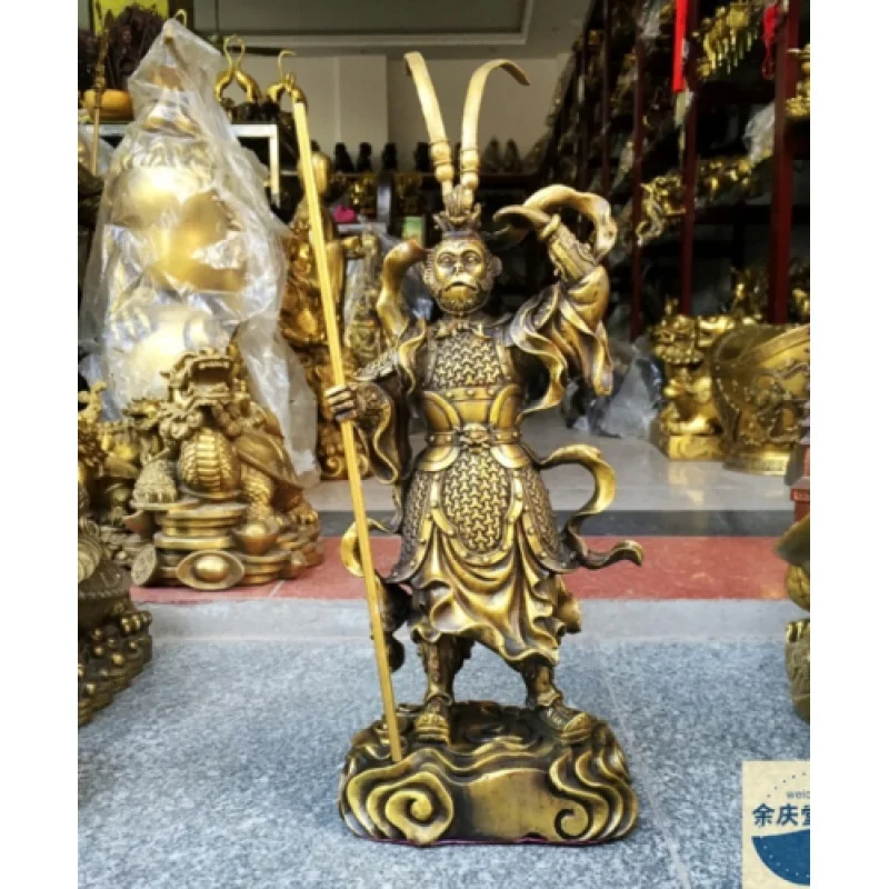 

12.8 Collect Chinese Ancient Bronze Handsome Monkey King Figure Statue in Inches