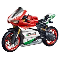 IN STOCK 1:5 MOC Technical Motorcycle Building Blocks Model Bricks Assembling Toys for Children Birthday Gift Set 1