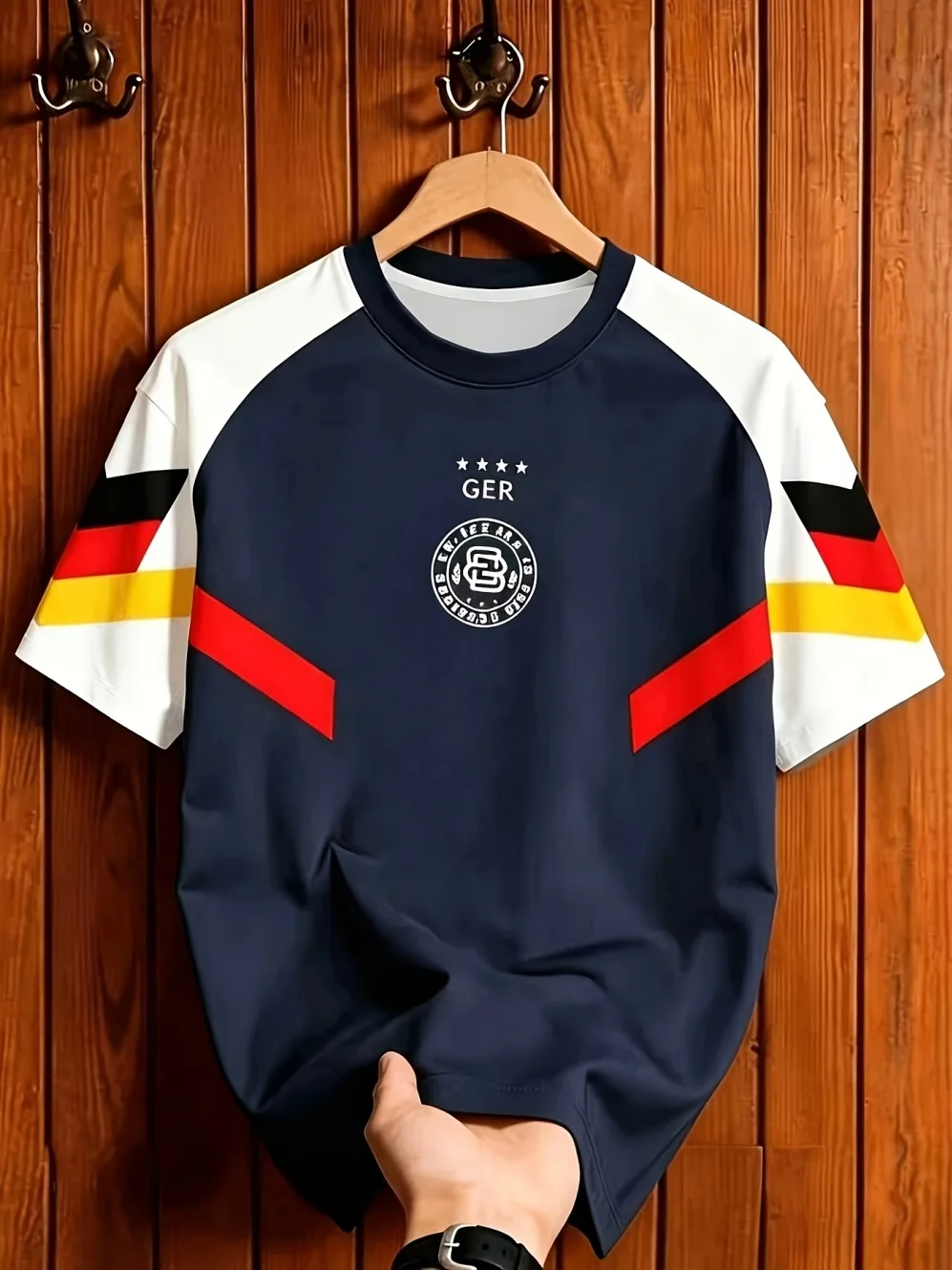 Maglie per appassionati di sport, magliette sportive estive, maniche corte con scollo a V, design della squadra stampato in 3D, traspiranti - Image 3