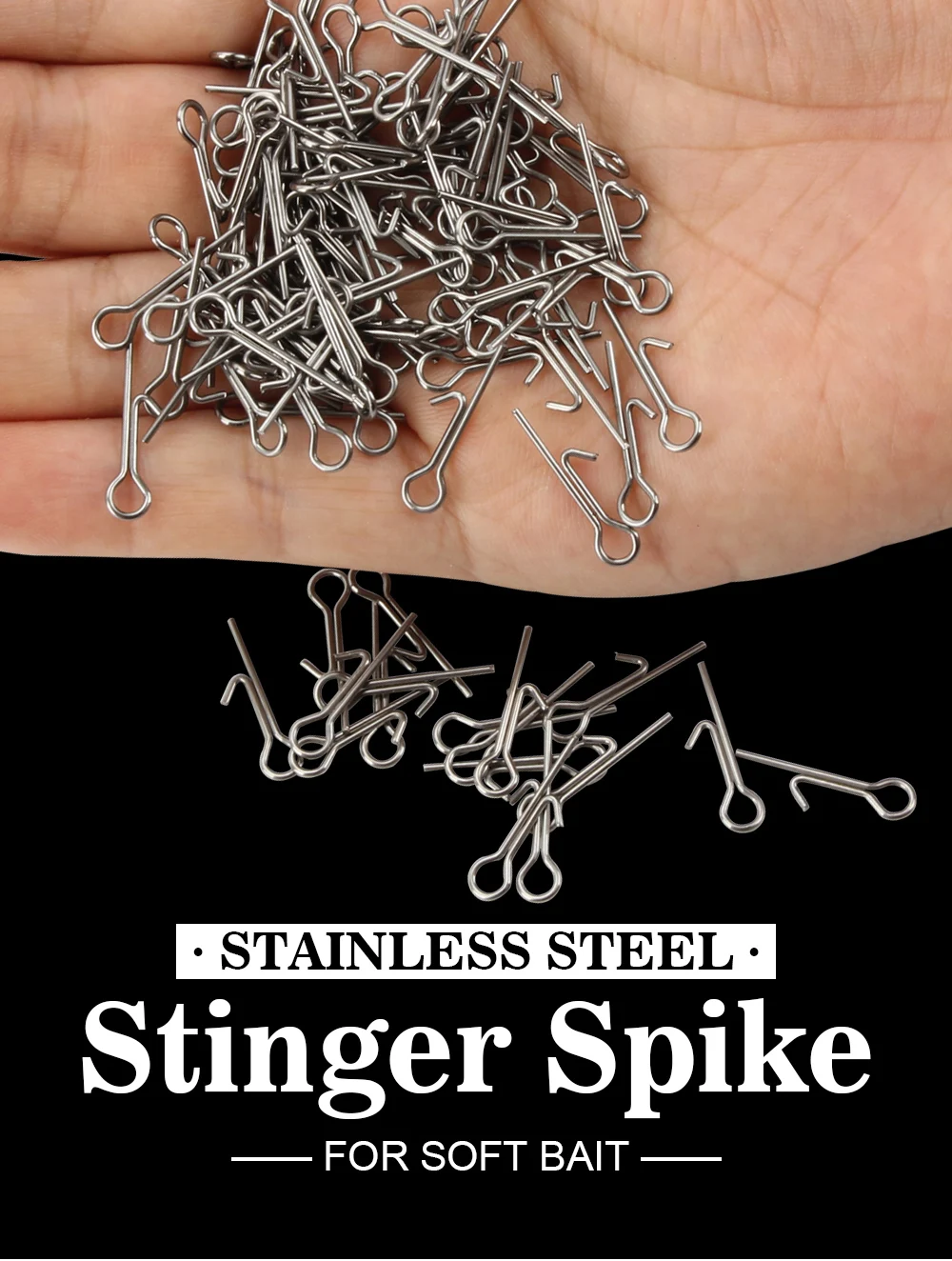 Description Picture 6 of itemSpinpoler 100pcs Fishing Accessories Stinger Spike Fix Needle Fishing Pin For Soft Bait 16mm 18mm 20mm Fixed Lock Assist Tools