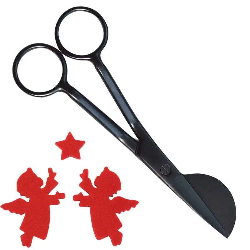 

Applique Scissors Stainless Steel Blades Ergonomically Shaped Paddle Double Bent Curved Offset Handle Scissors For Thread