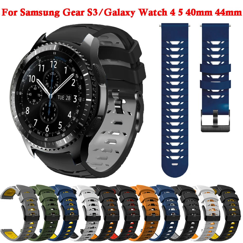 

20mm 22mm Silicone Watchband For Samsung Gear S3 Frontier Classic/Galaxy Watch 4 5/Watch5 Pro 45mm 40mm 44mm Strap Band Bracelet