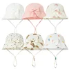 Muslin Baby Summer Hat Beach Kids Sun Hats for Girls Bow Sweet Infant Cap Toddler Bucket Hat Newborn Accessories 0-12M 1