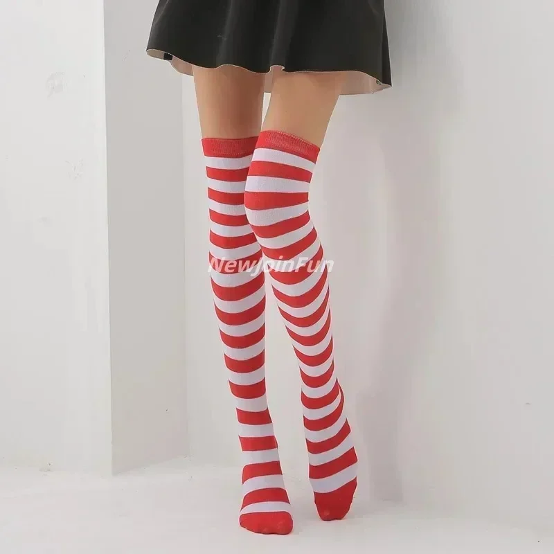 1 Paire Arc-En-Ciel Rayé Chaussettes Mi-Mollet Vif Coton Homme Femme