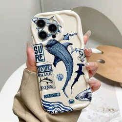 Ocean Shark Whale Design Curly Wave Edge Shockproof Phone Case for iPhone 15 Plus (2)