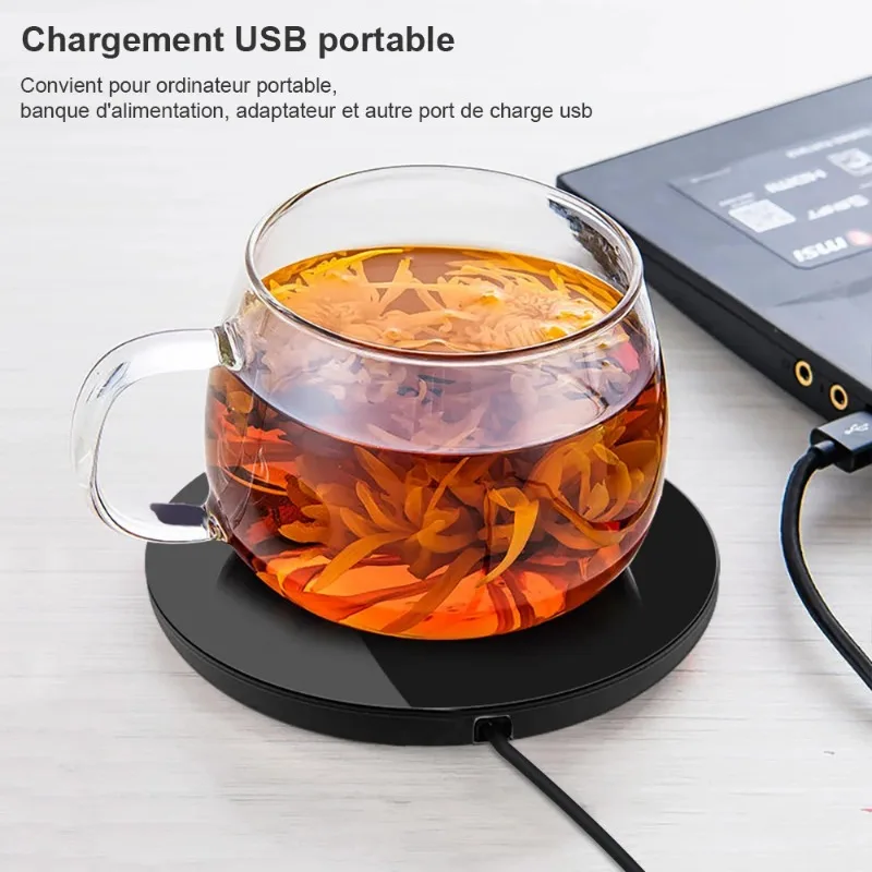 Mug Warmer Electric Cup Heater USB Coffee Milk Tea Water Heating Pad Smart Thermostatic Coasters For Home Office Desk Cup Warmer