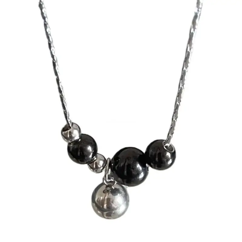 

Темпераментное ожерелье с подвеской из черного бисера, вечерние ювелирные изделия, цепочка на ключицу, ожерелье, Прямая поставка