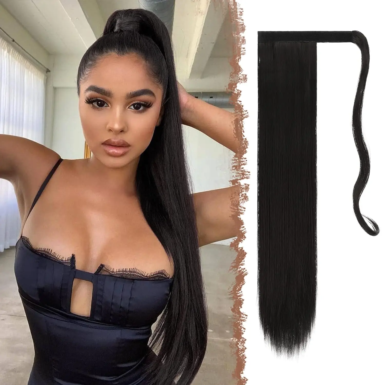 Ponytail Human Hair Remy Straight European Ponytail Hairstyles 100g 100% Human Natural Hair Horse Tail Clip in Extensions human hair extensions