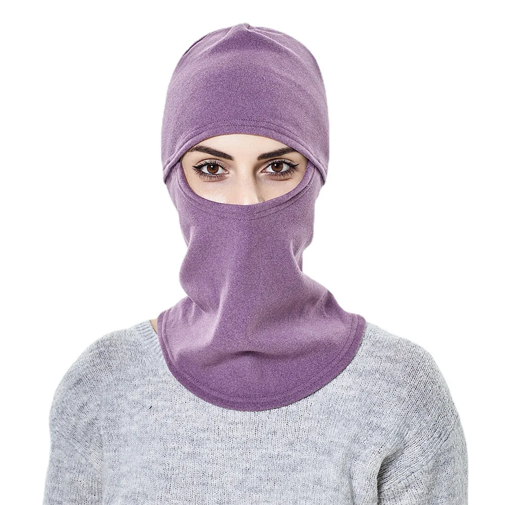 

Brand Women's Cycling Masked Hat Autumn Winter Thick Warm Slouchy Beanies for Men Outdoor Pure Color Snow Hats Skullies&Beanies