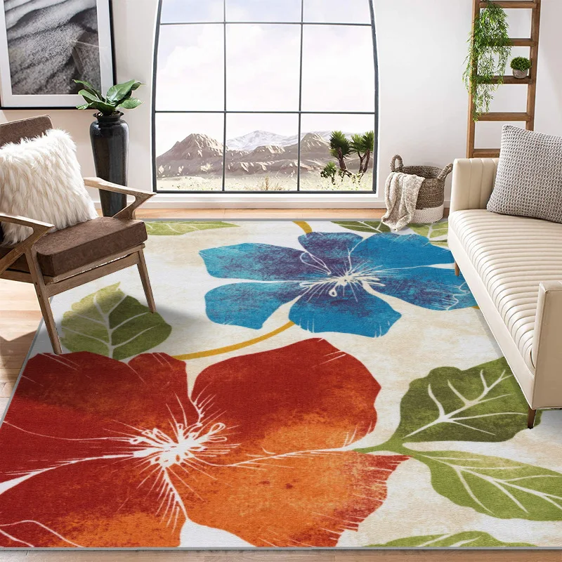 

Современные коврики с цветочным узором, нескользящий большой коврик, ковер для гостиной, домашний декор, коврик для туалета, ванной, спальни, прикроватный напольный коврик, Декор