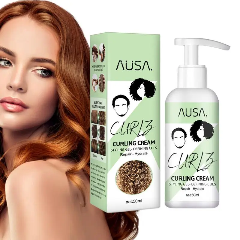 Curl Refiner Cream Quick-Drying Anti Frizz Curl Defining Cream Universal Curly Hair Elastin Refiner For Oily Or Dry