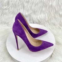 Suede leather pumps 2023 Autumn New thin heels and pointed professional single shoes shallow mouth office shoes - Image 4