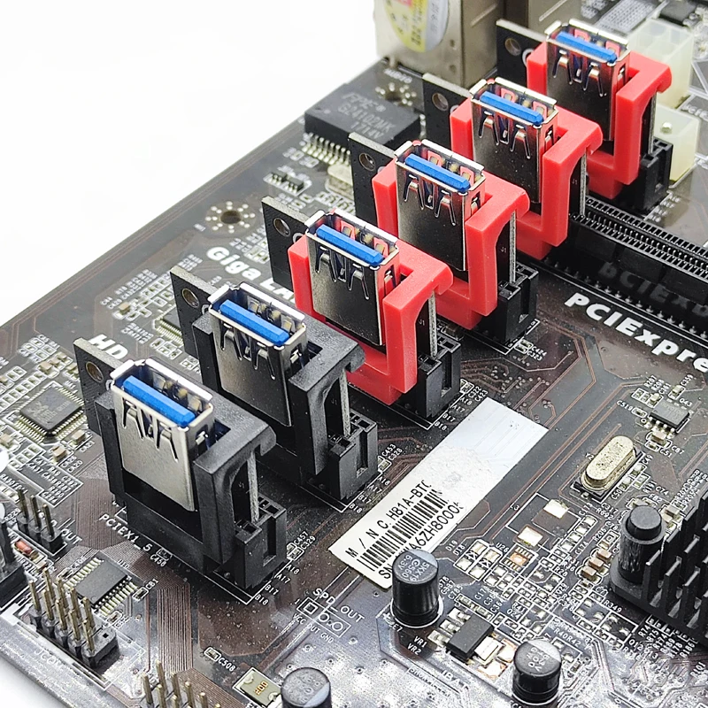 GPU PCI-E stoupačky přidržovač svislý namontovat skříňkové karta 1X 16X PCIE lanko bovdenu extender pro bitcoin havíř báňský ETH stoupačky pro video karta