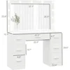 Makeup table with illuminated mirror, 3 color lighting modes, adjustable brightness, drawers, white, free shipping 5