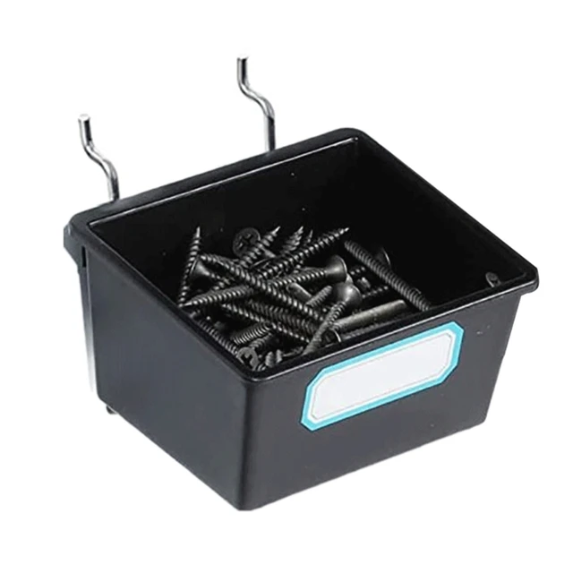 Efficient Pegboard Storage Bins with Hook and Labels Practical Peg Board Basket Effective Hardware Storage Solution 5